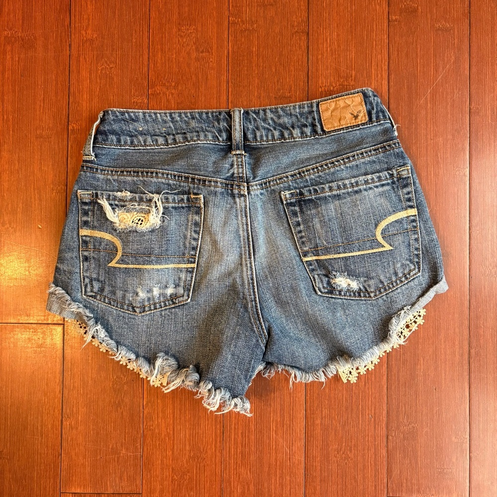 AE Ripped Blue Jean Shorts - Picture 2 of 5